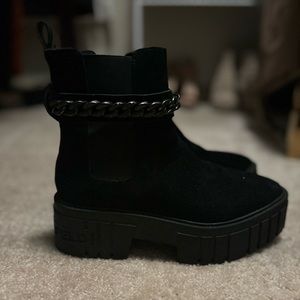Like New - Signey Mixte Suede Ankle Boots (Black - Size 7)